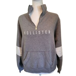 Hollister Quarter-Zip Pullover Gray sz XS